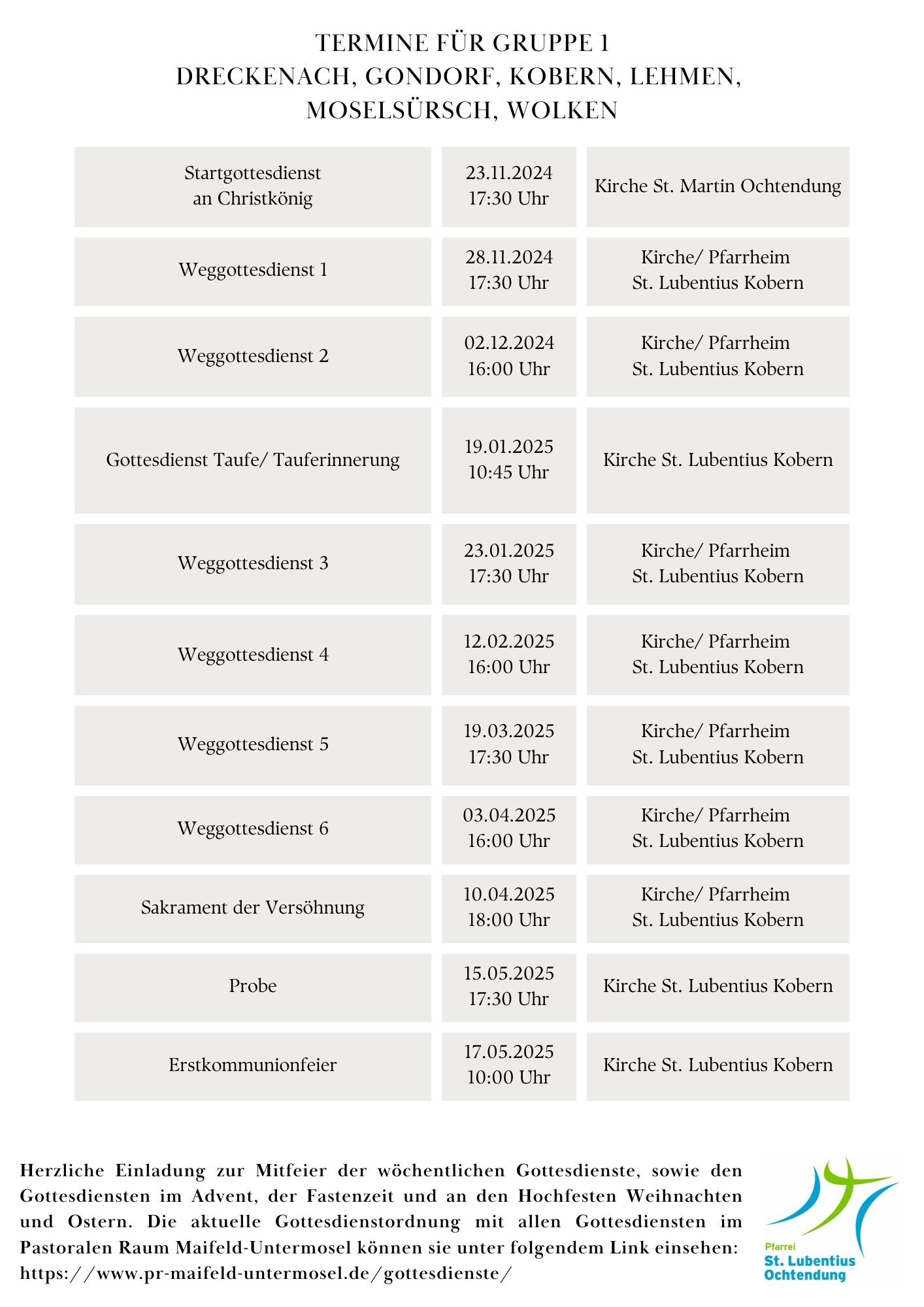 Erstkommunionvorbereitung 2025