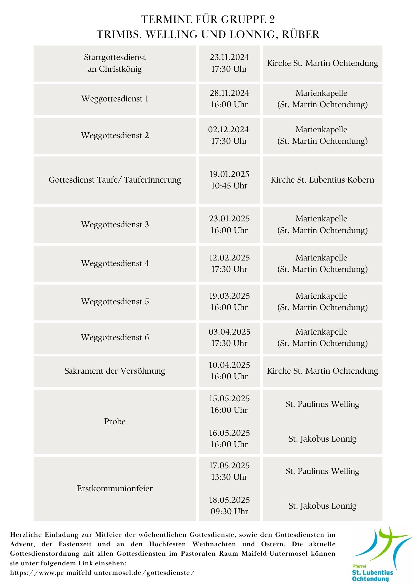 Erstkommunionvorbereitung 2025