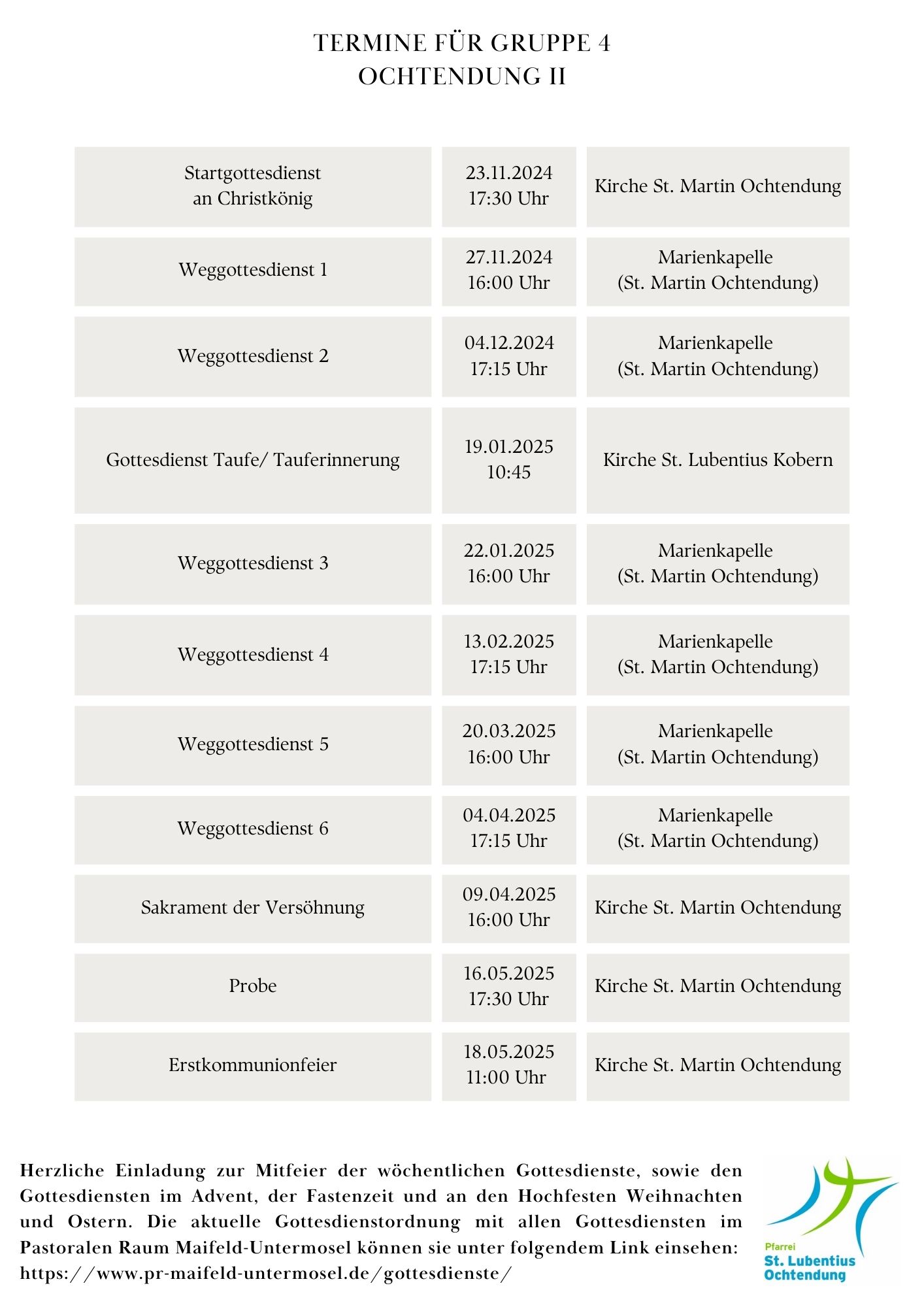 Erstkommunionvorbereitung 2025