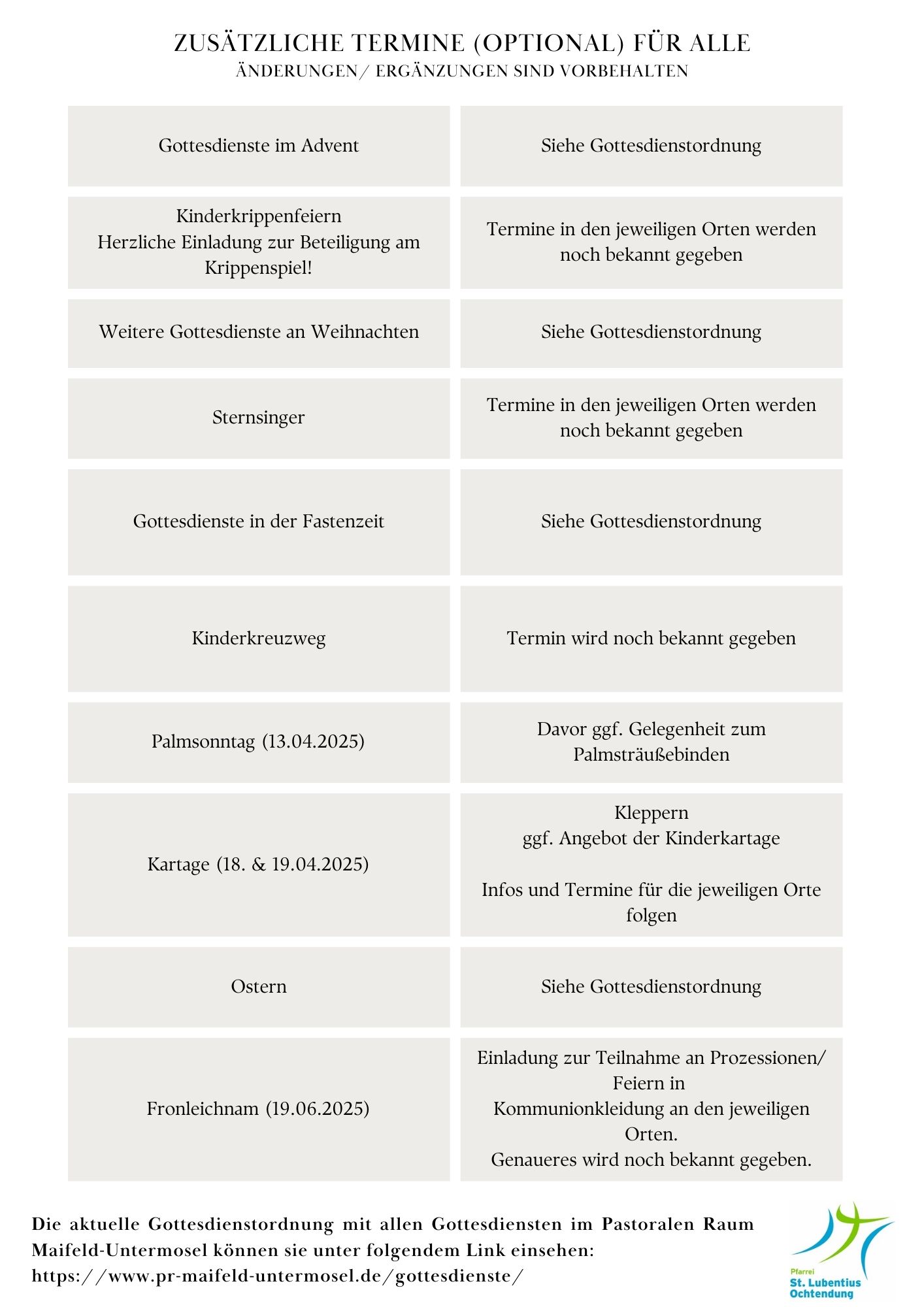 Erstkommunionvorbereitung 2025