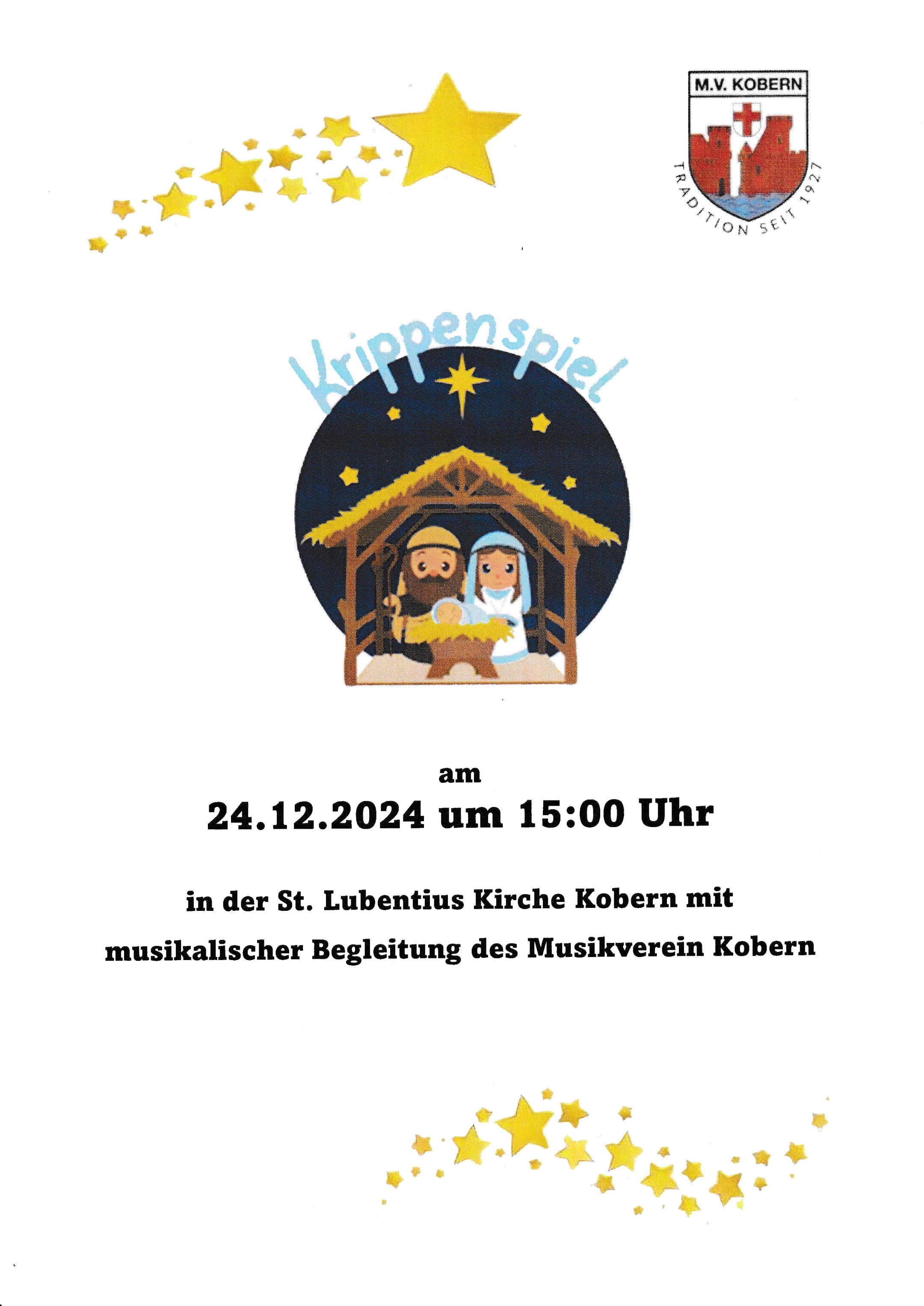 Plakat Krippenspiel in der Pfarrkirche Kobern