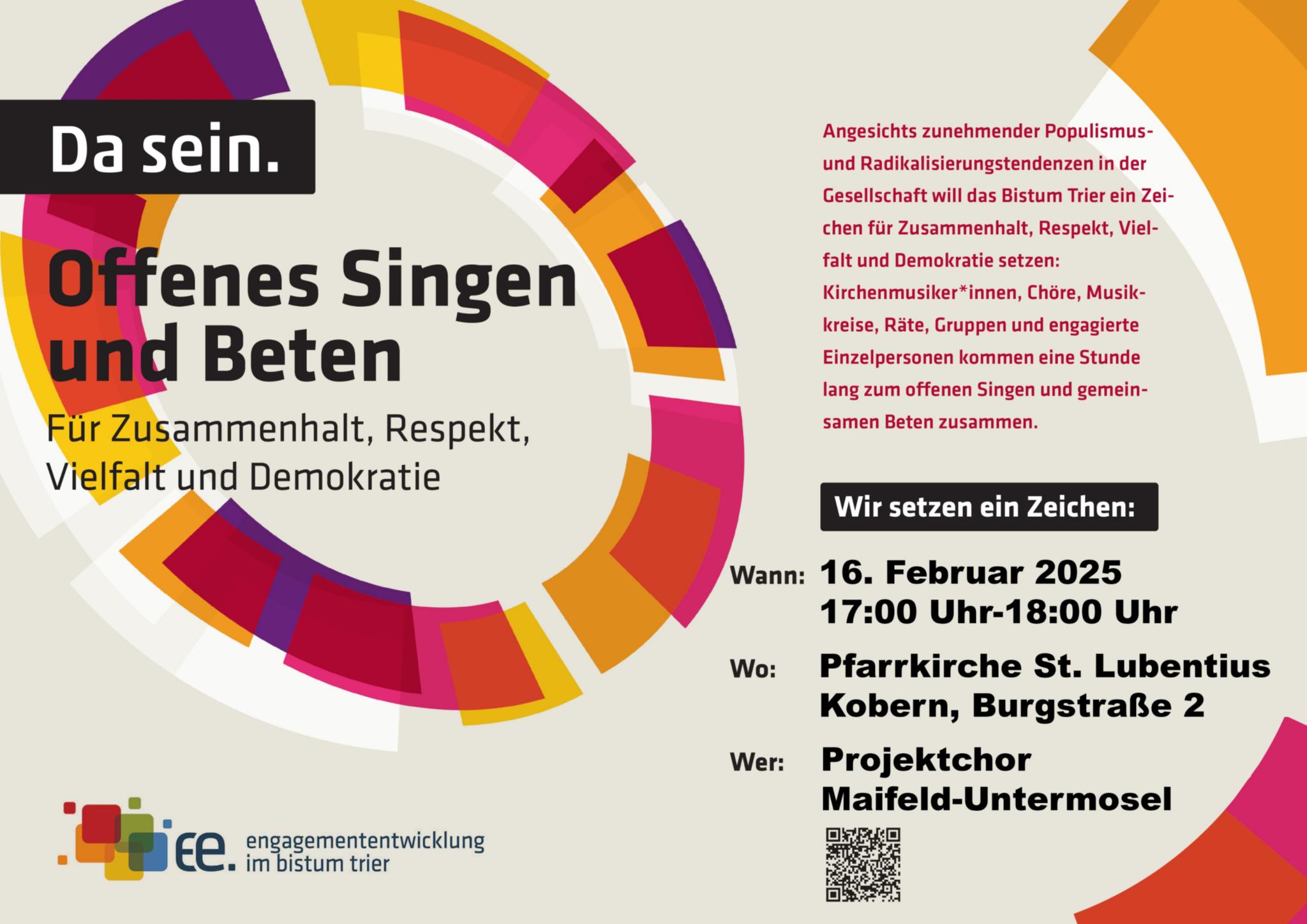 Plakat offenes Singen in Kobern